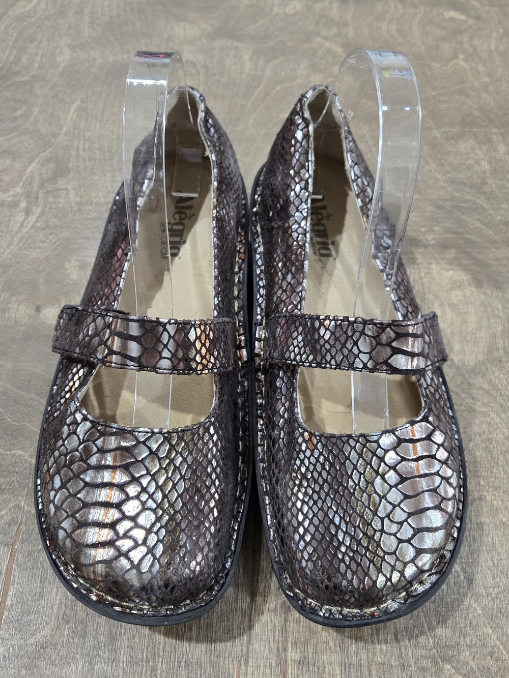 Alegria Women's Metallic Snake Mary Jane - Bronze Iridescent Sz 39 EU SZ 9 US